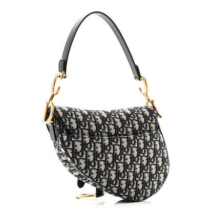 Christian Dior Oblique Saddle Bag Blue 3 of 10