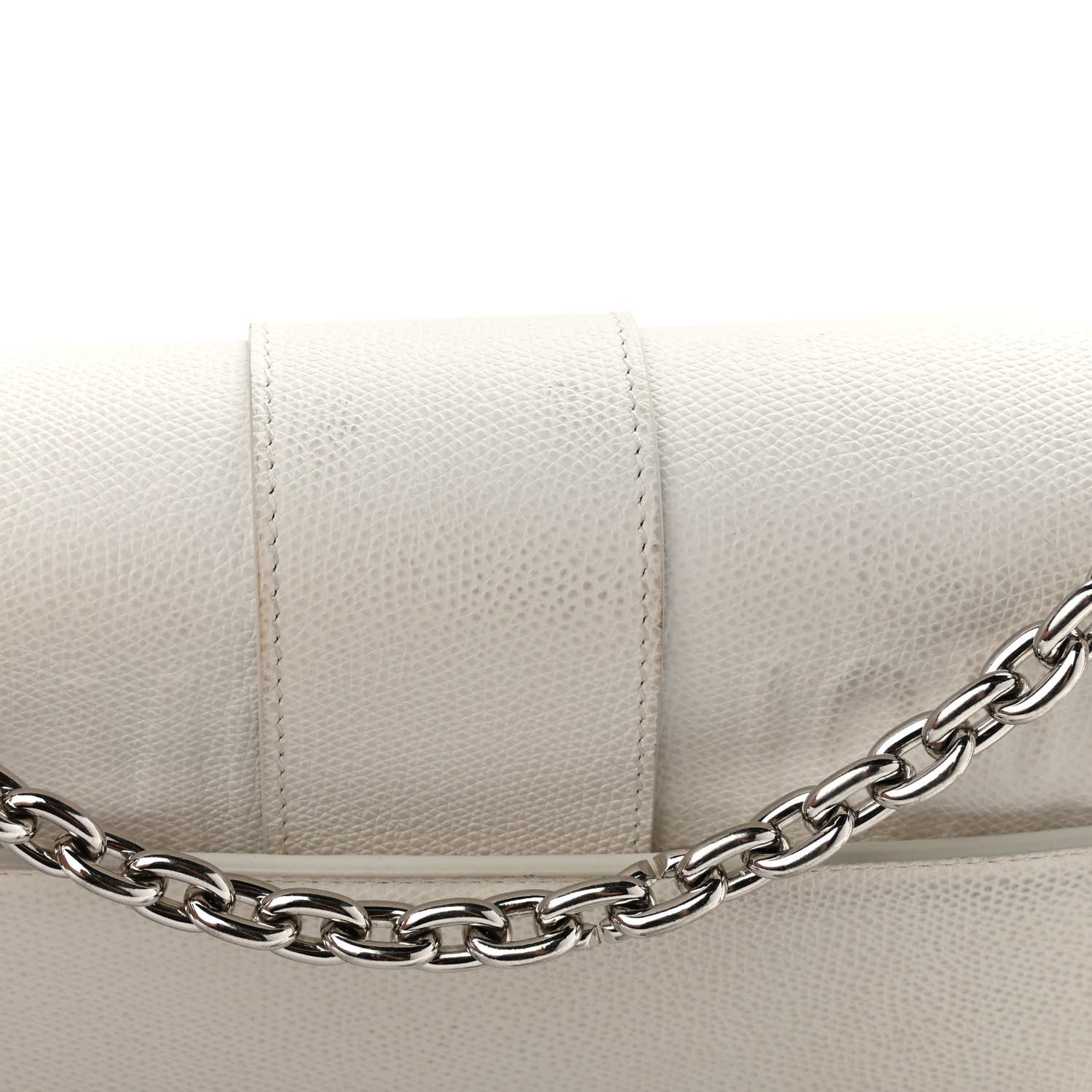 Christian Dior Grained Calfskin 30 Montaigne Chain Flap Bag White 10 of 10