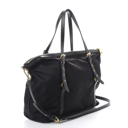 Prada Tessuto Nylon Saffiano Tote Nero Black 3 of 10