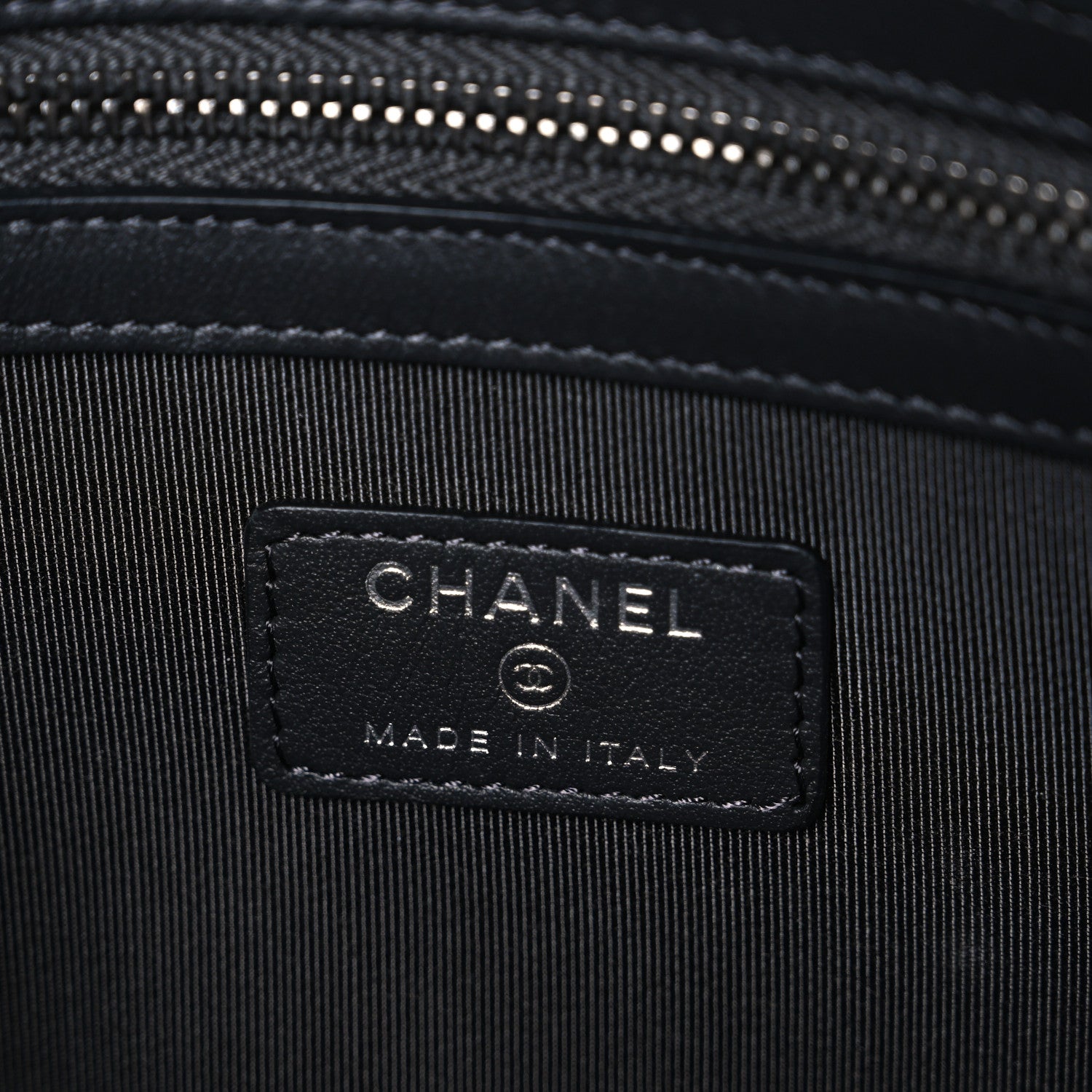 Chanel Aged Calfskin Chevron Quilted Medium Gabrielle Cosmetic Case Dark Pink Navy Charcoal 6 of 7