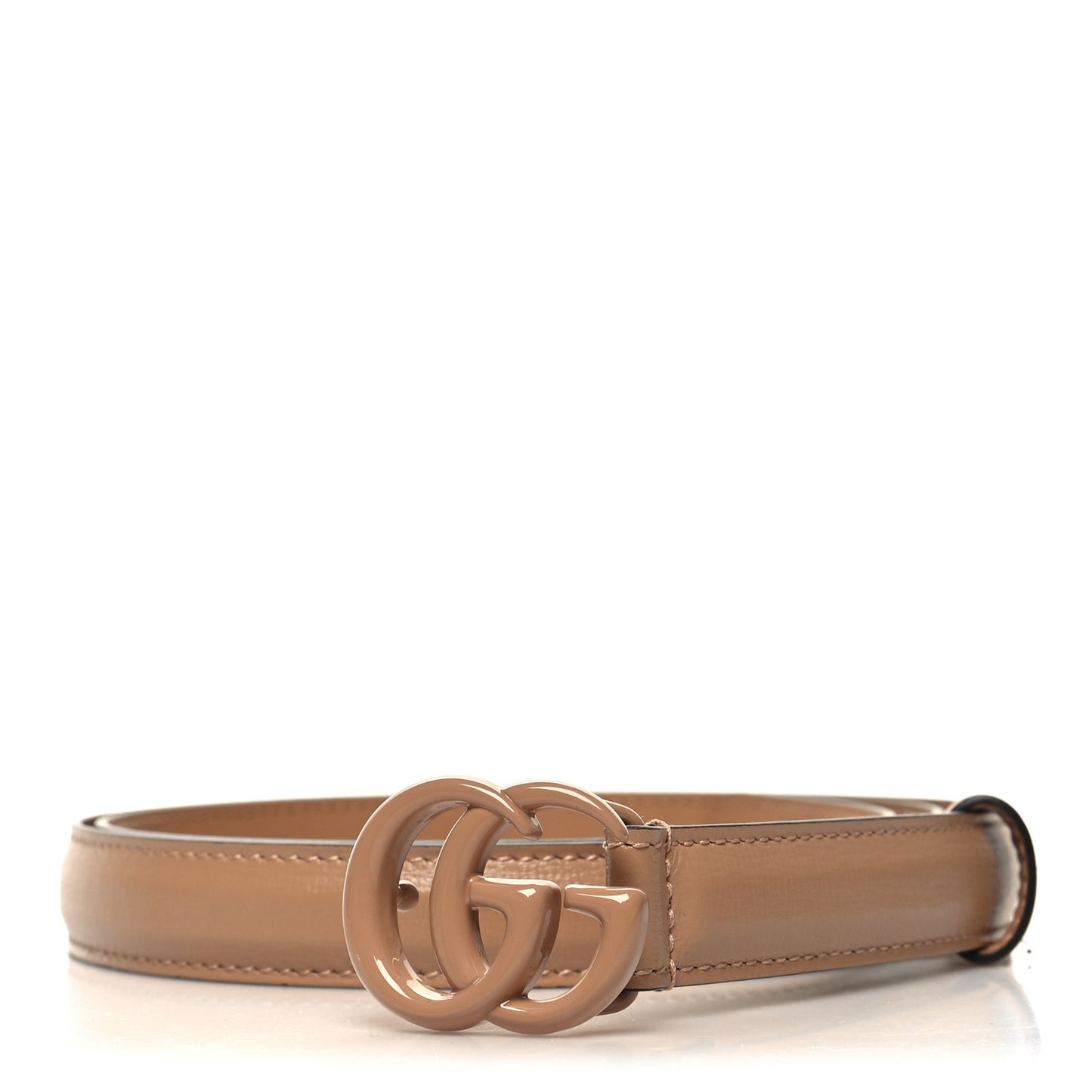 Azalea Calfskin Enamel Monochrome Double G 20mm Belt 100 40 Camelia