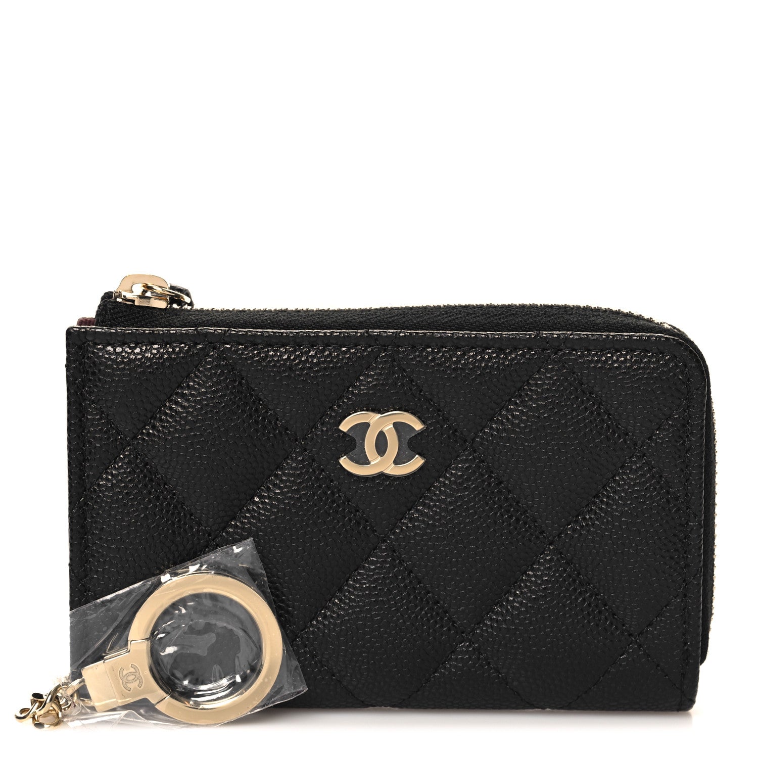 Chanel Caviar Quilted Zipped Key Holder Case Black 1 of 8