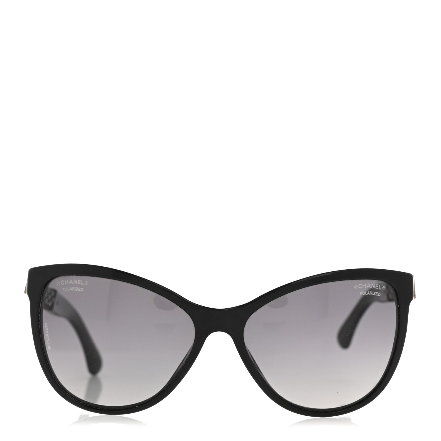 Chanel Acetate Polarized Cat Eye Chain Sunglasses 5326 Black 2 of 9