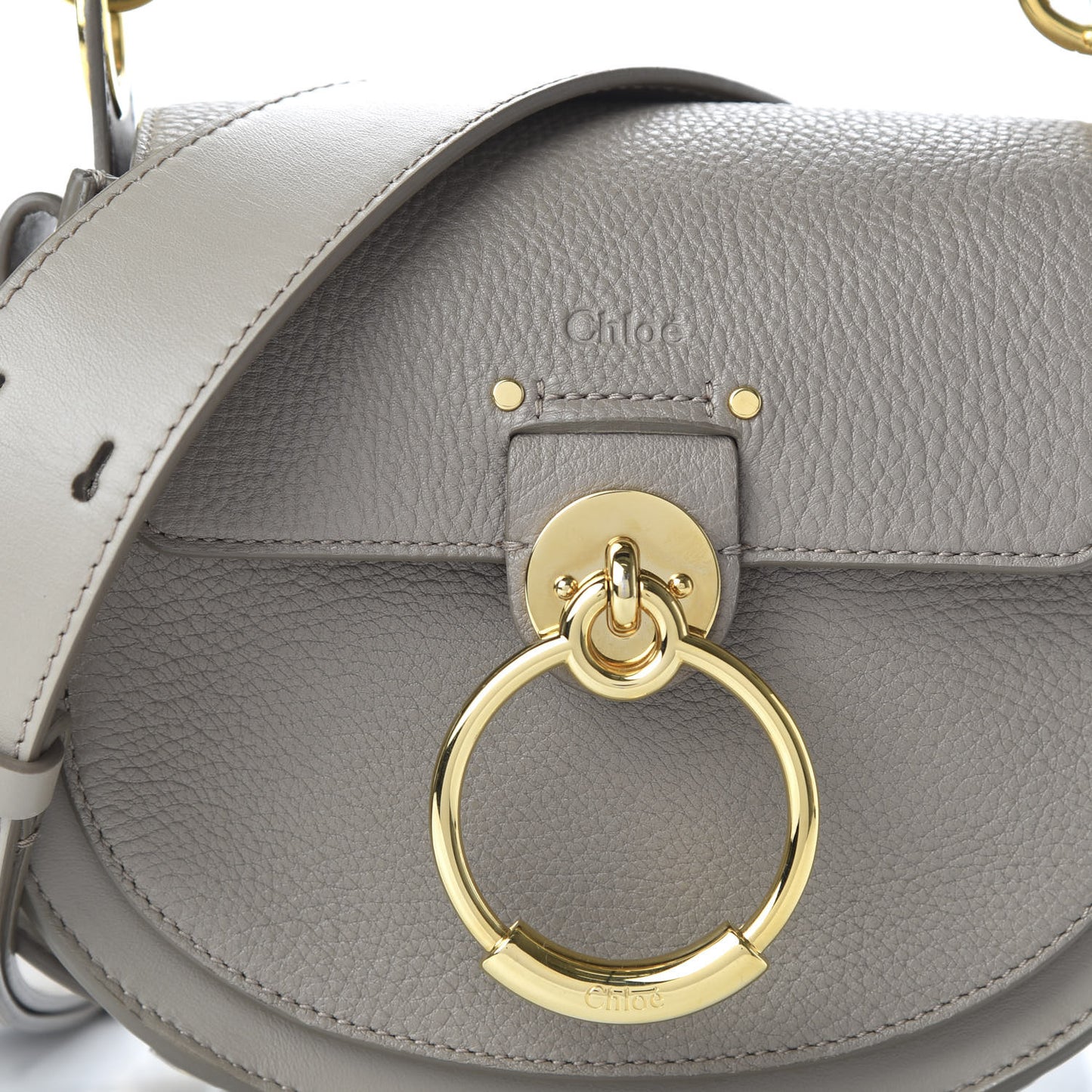 Grained Calfskin Small Tess Bag Motty Grey