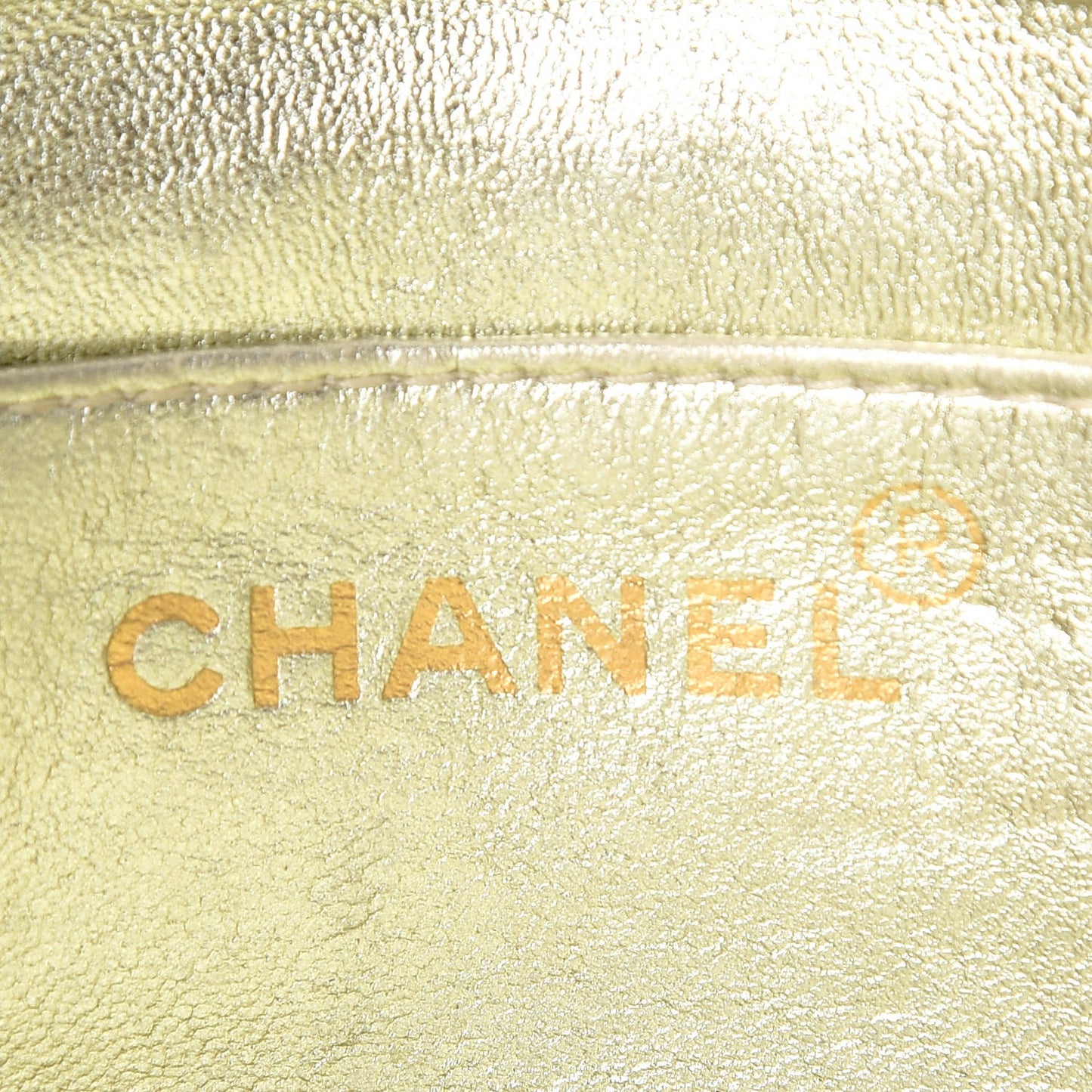 Metallic Lambskin Vertical Quilted Mini Flap Light Gold
