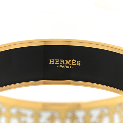 Hermes Enamel Printed Wide Balcons du Guadalquivir Bracelet 65 Gold 4 of 4