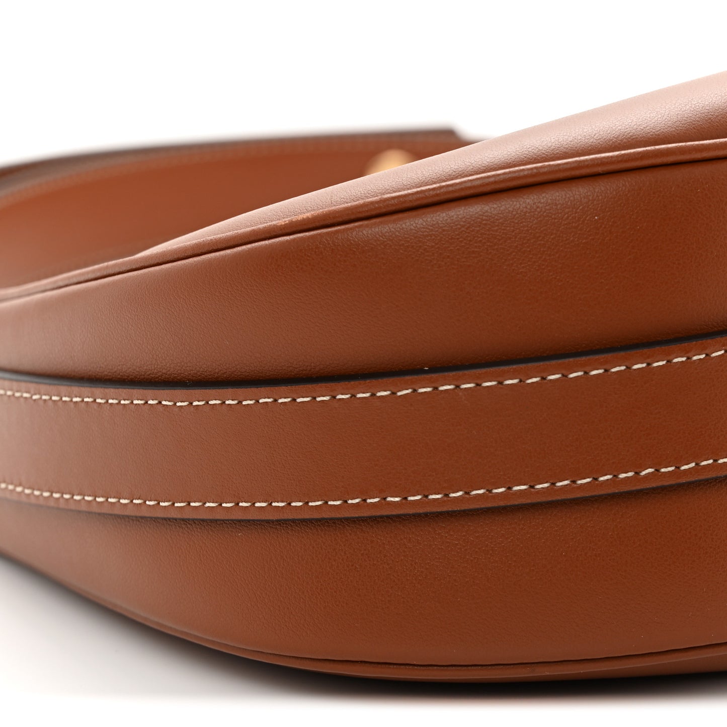 Smooth Calfskin Medium Strap Ava Shoulder Bag Tan