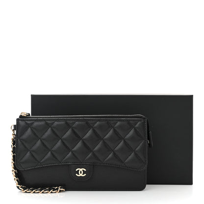 Chanel Caviar Quilted Classic Pouch With Handle Black 11 of 11
