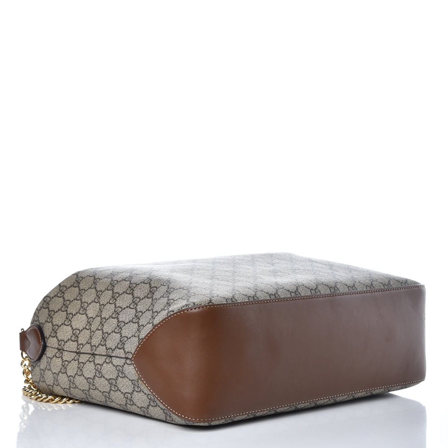 GG Supreme Monogram Large Linea A Hobo Light Brown