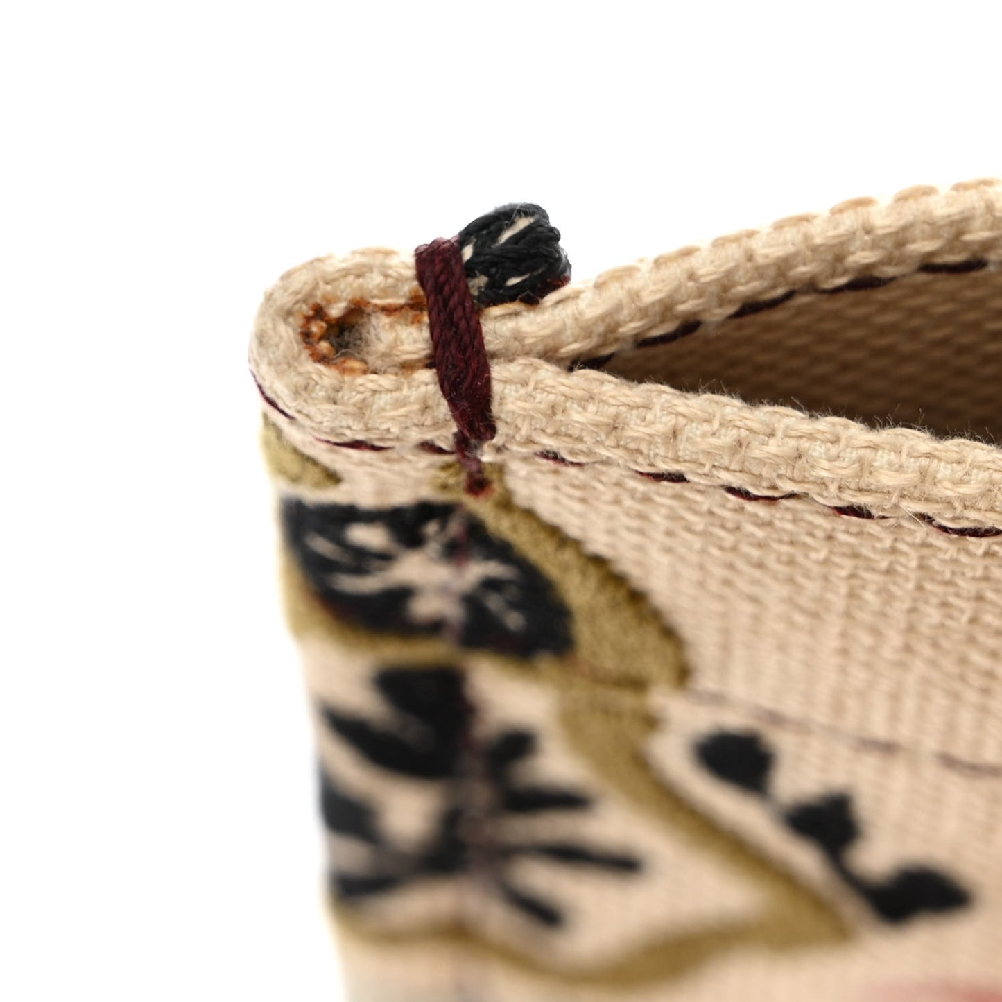 Canvas Embroidered Geometric Medium Book Tote Multicolor