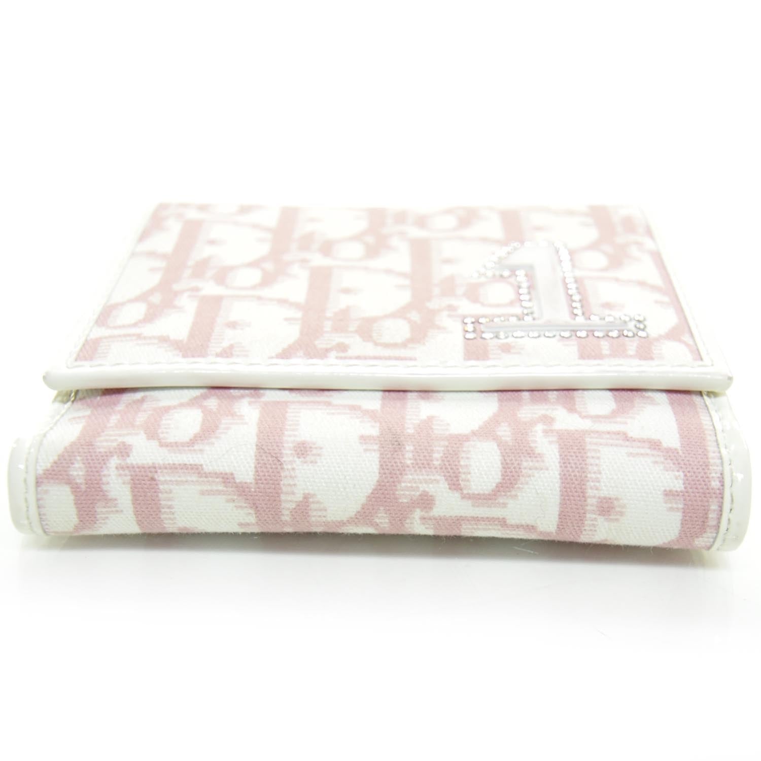 Christian Dior Canvas Patent Diorissimo Girly Wallet Pink 4 of 7