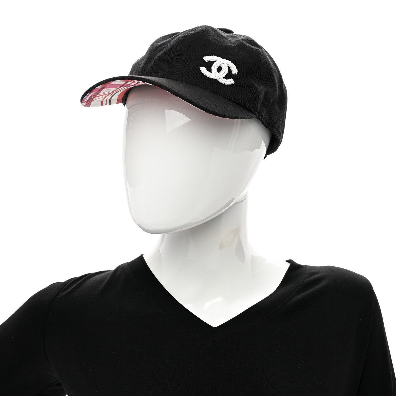Chanel Cotton Beaded CC Cap Hat Black 2 of 10