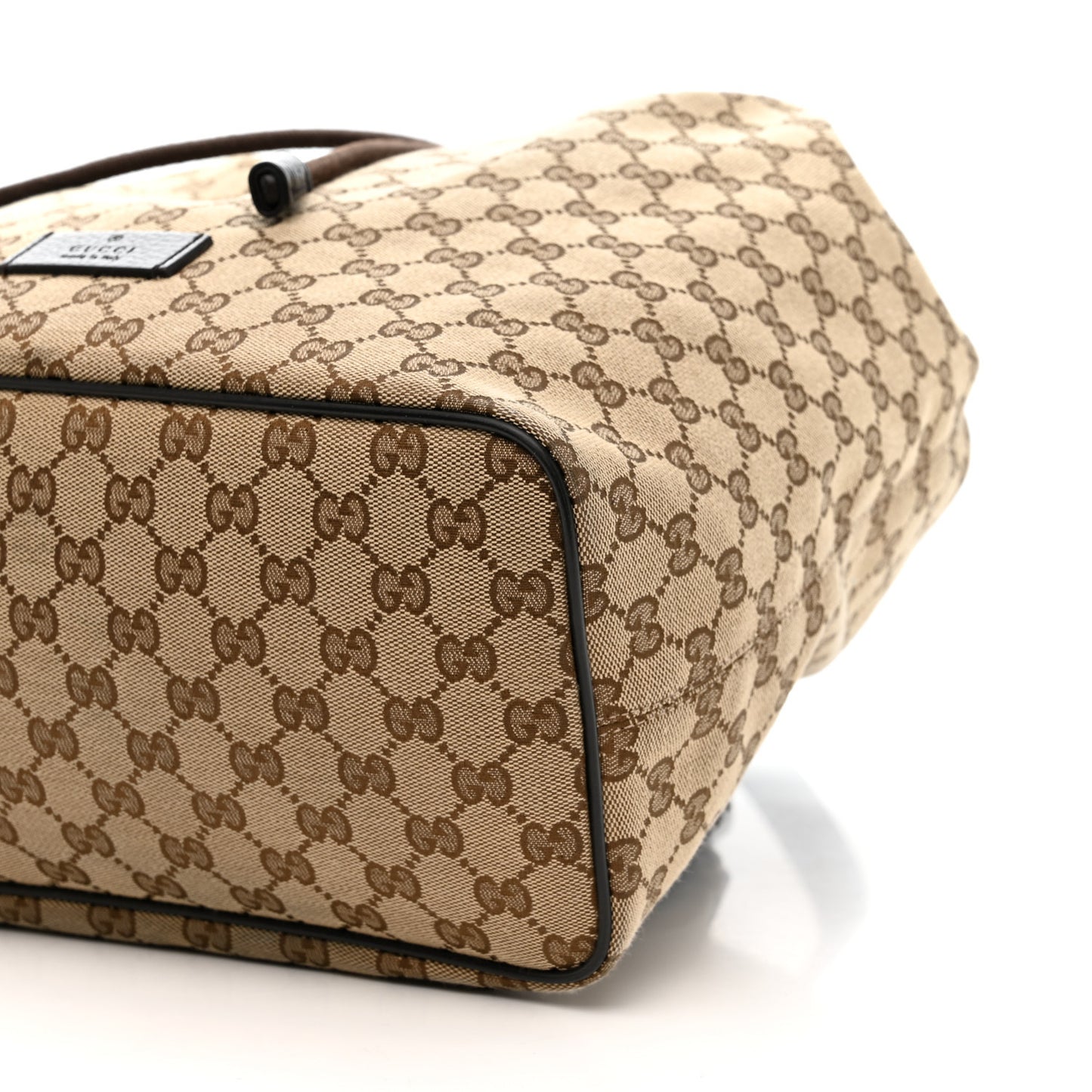 Monogram Dollar Calfskin O Drawstring Backpack Beige Ebony Testa di Moro Dark Chocolate
