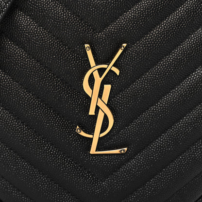 Saint Laurent Grain De Poudre Matelasse Chevron Quilted Round Vinyle Camera Bag Black 8 of 10