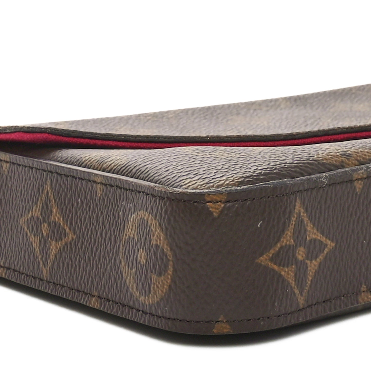 Monogram Pochette Felicie Chain Wallet Fuchsia