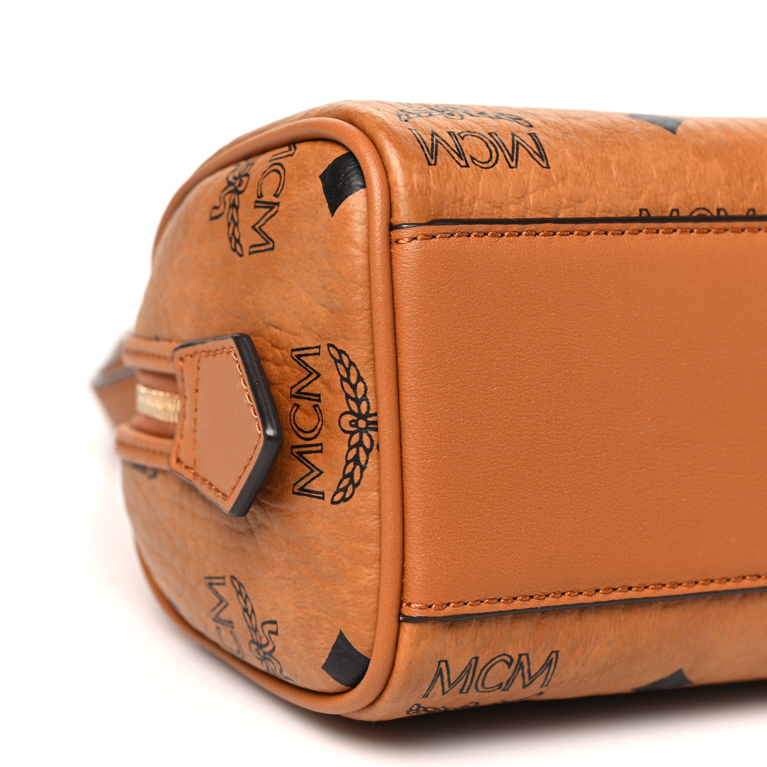 MCM Visetos Mini Ella Boston Bag Cognac 9 of 10