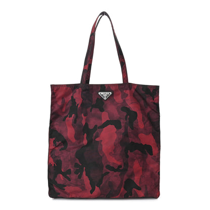 Prada Tessuto Stampato Camouflage Shopping Tote Bordeaux 1 of 5