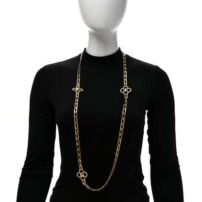Louis Vuitton Monogram Multicolor Swarovski Crystal Flower Power Sautoir Necklace Gold 2 of 4