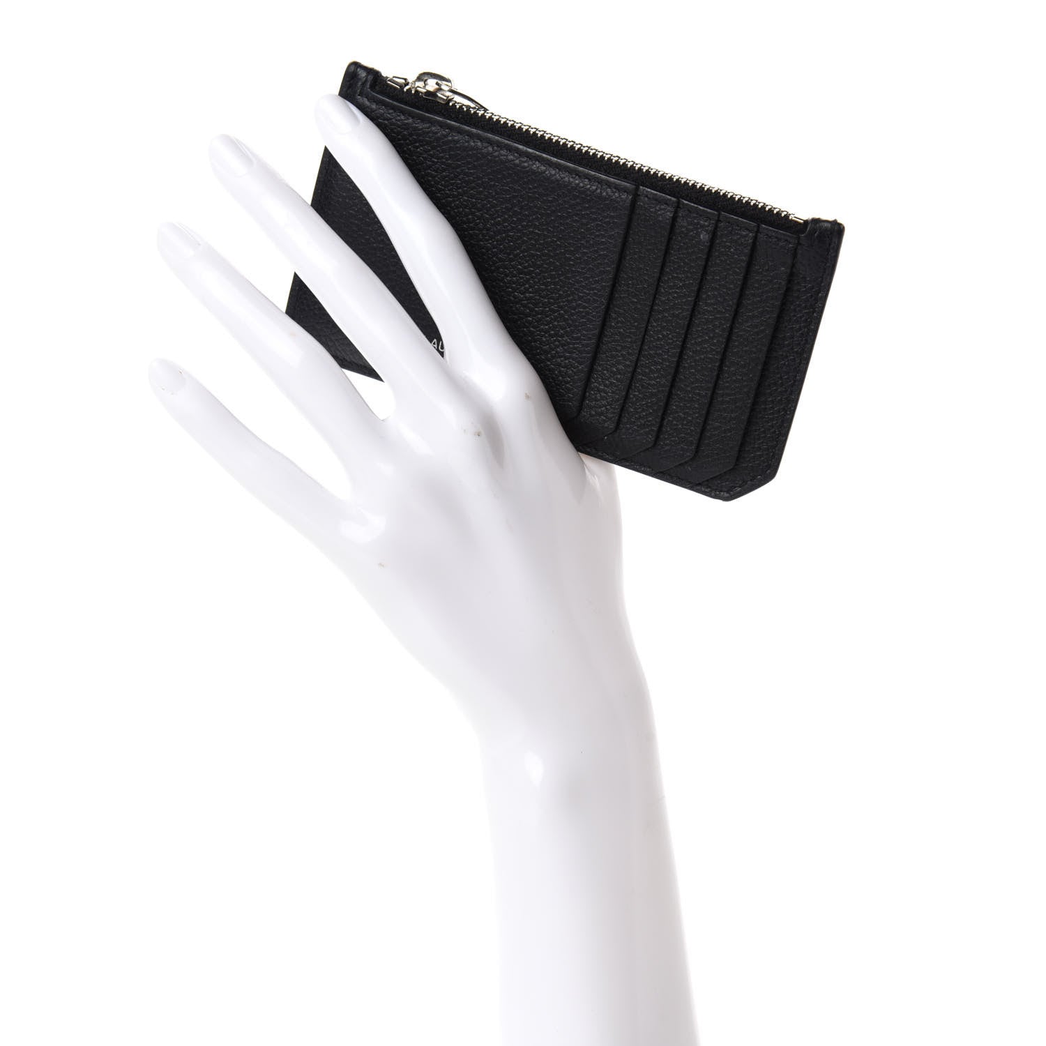 Saint Laurent Grained Calfskin 5 Fragments Zip Pouch Card Holder Black 2 of 8
