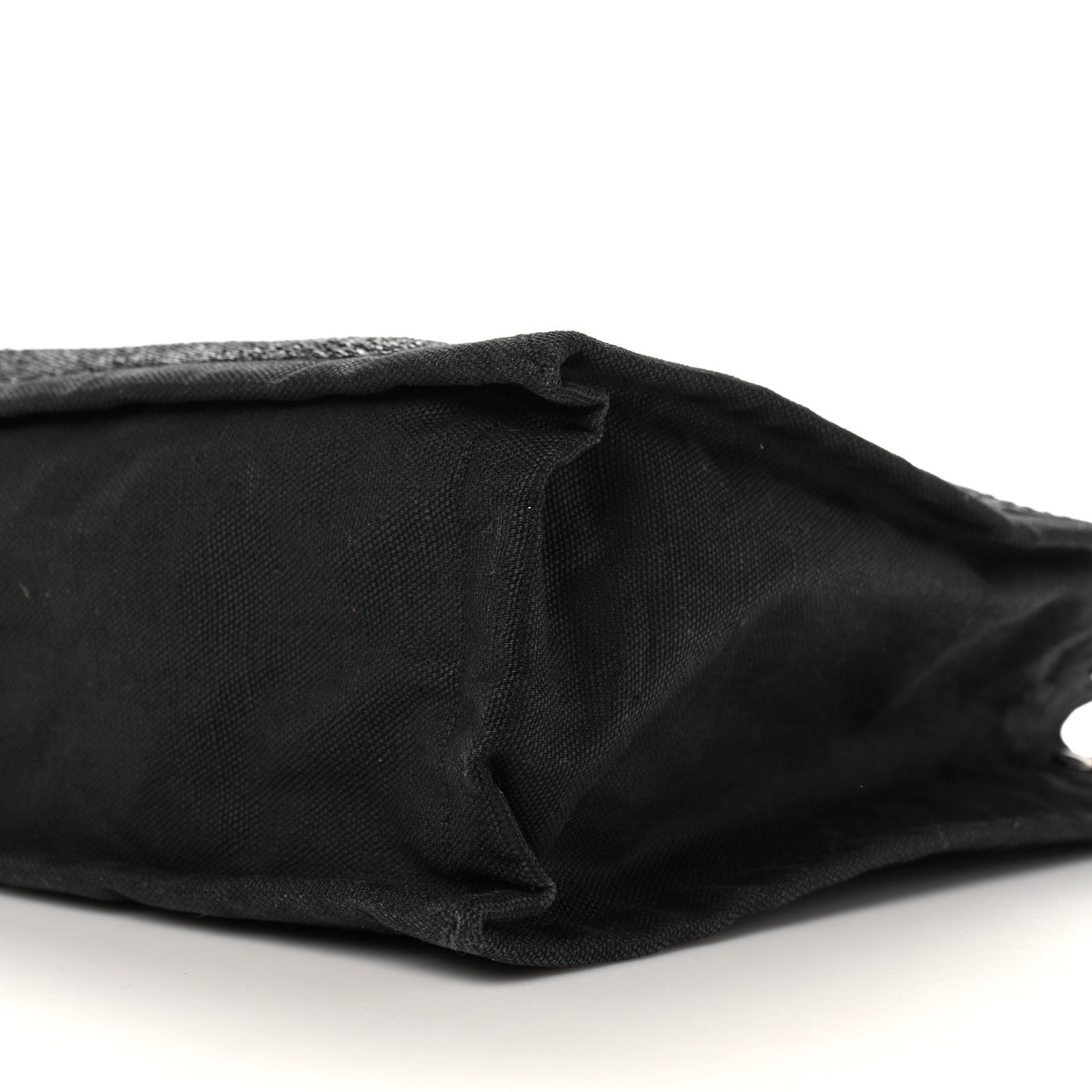 Saint Laurent Raffia Linen Calfskin Rive Gauche Tote Black 9 of 13