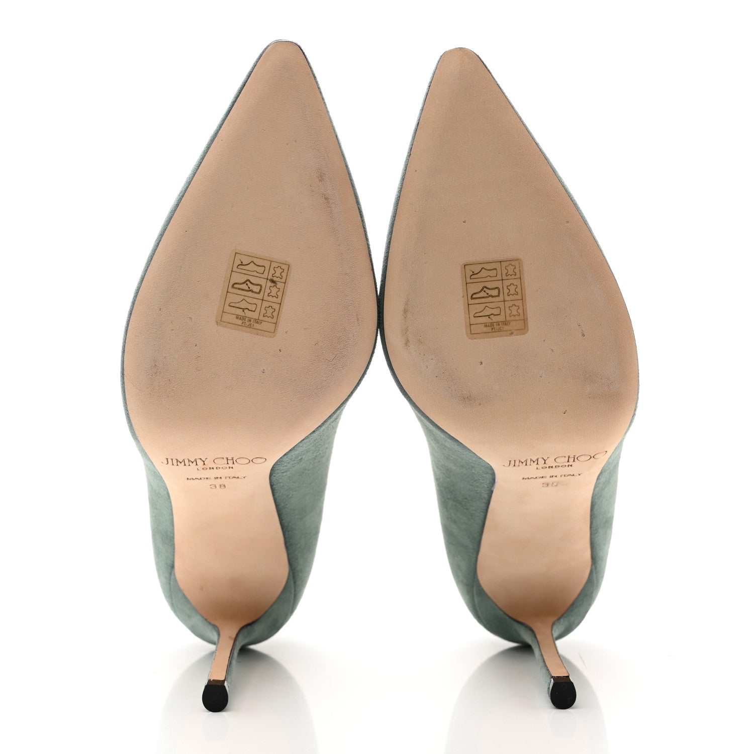 Jimmy Choo Suede Romy 100 Pumps 38 Verdi Gris 5 of 11