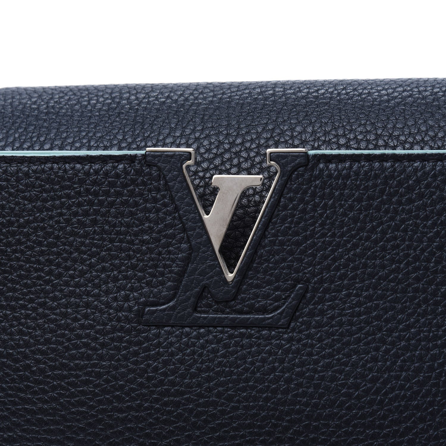 Louis Vuitton Taurillon Capucines MM Black Turquoise 29 of 29