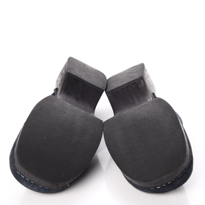 Chanel Suede CC Clogs 40 Dark Navy Blue 7 of 17
