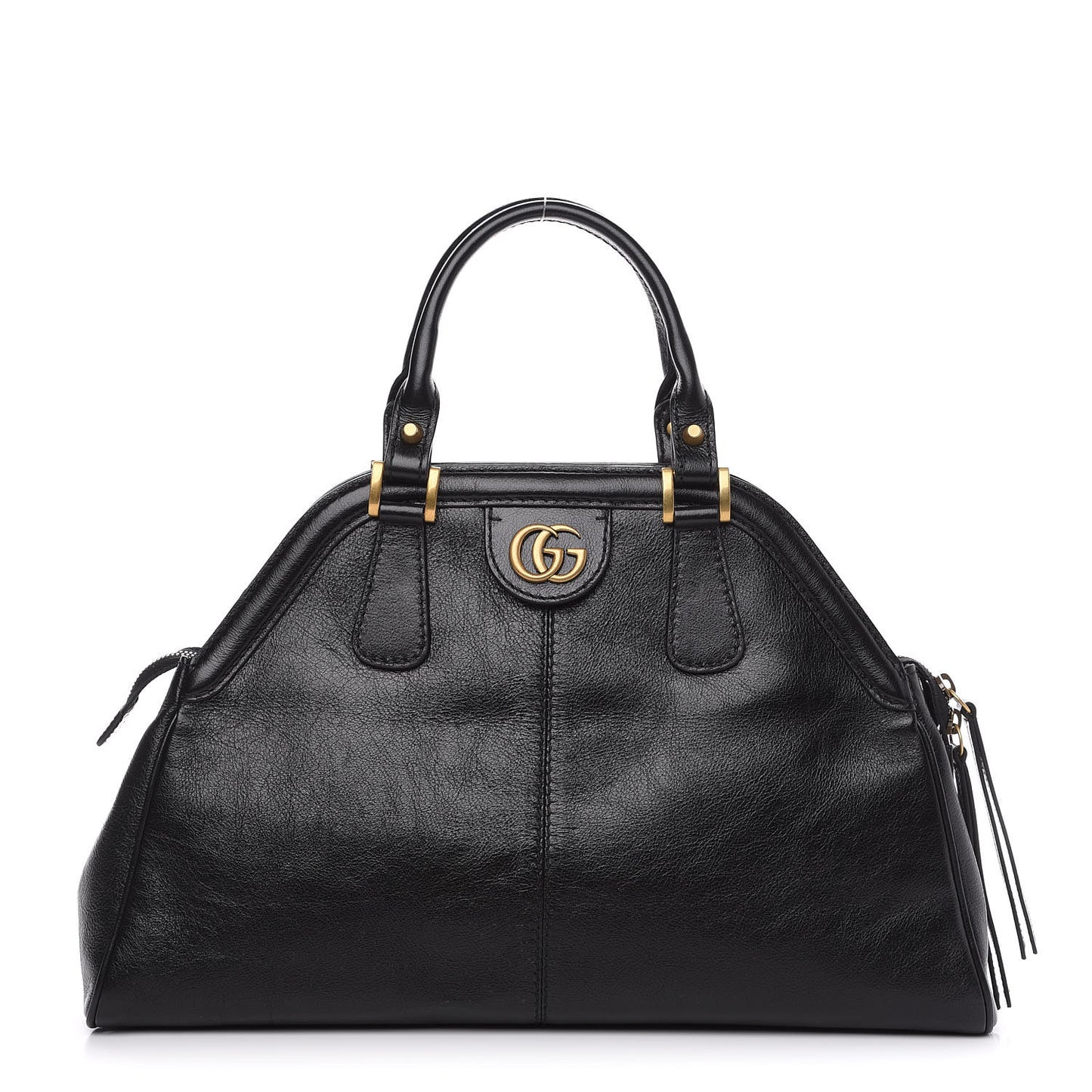 Calfskin Medium Re(Belle) Top Handle Bag Black