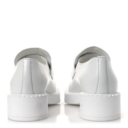 Prada Spazzolato Triangle 50mm Loafers 41 White 6 of 12