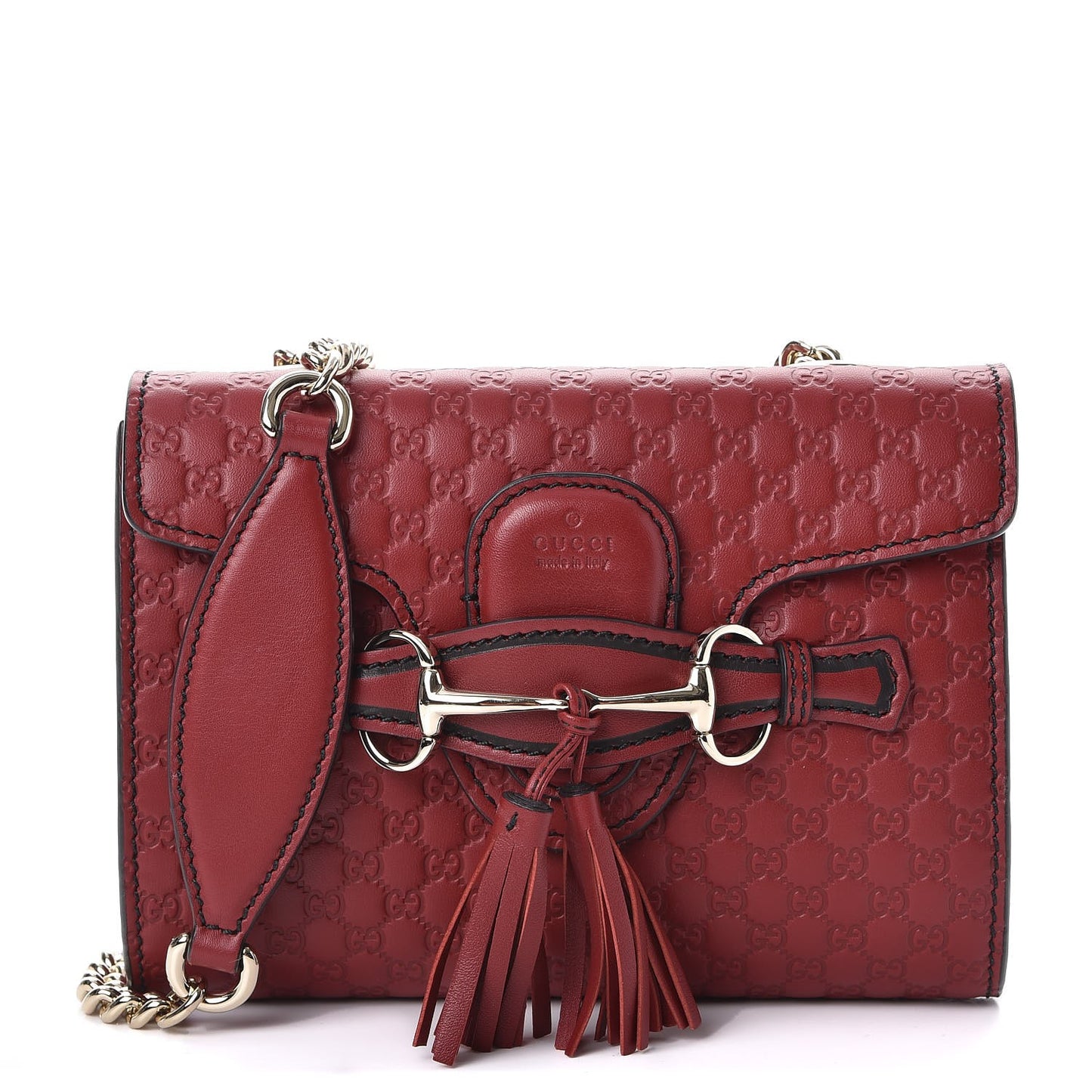Soft Microguccissima Mini Emily Chain Shoulder Bag Rosso