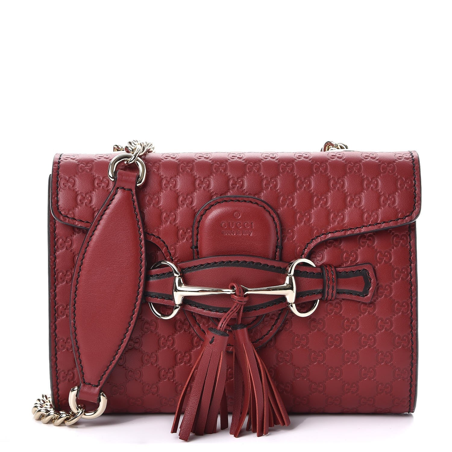 Gucci Soft Microguccissima Mini Emily Chain Shoulder Bag Rosso 1 of 8