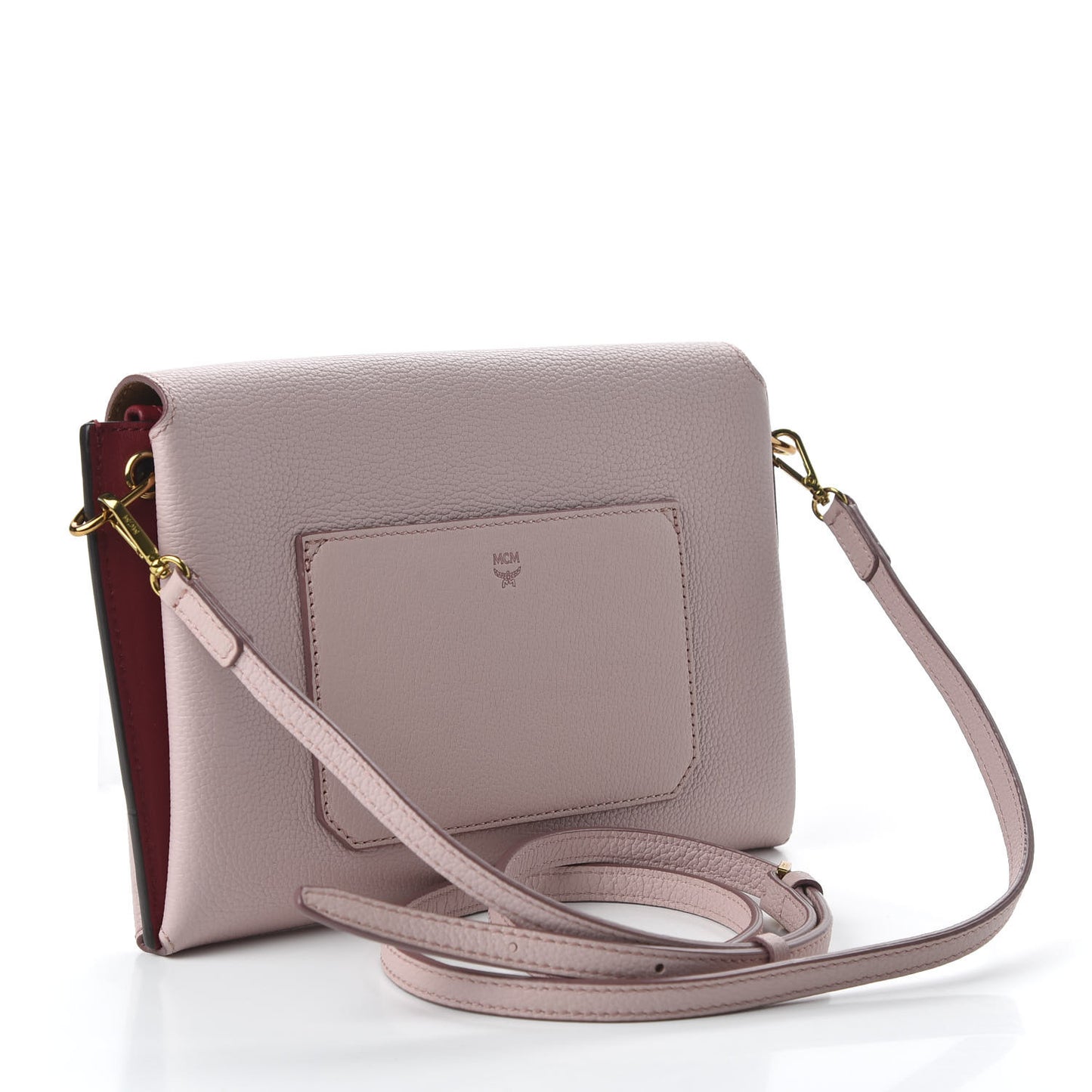 Grained Calfskin Small Milla Clutch Pale Mauve