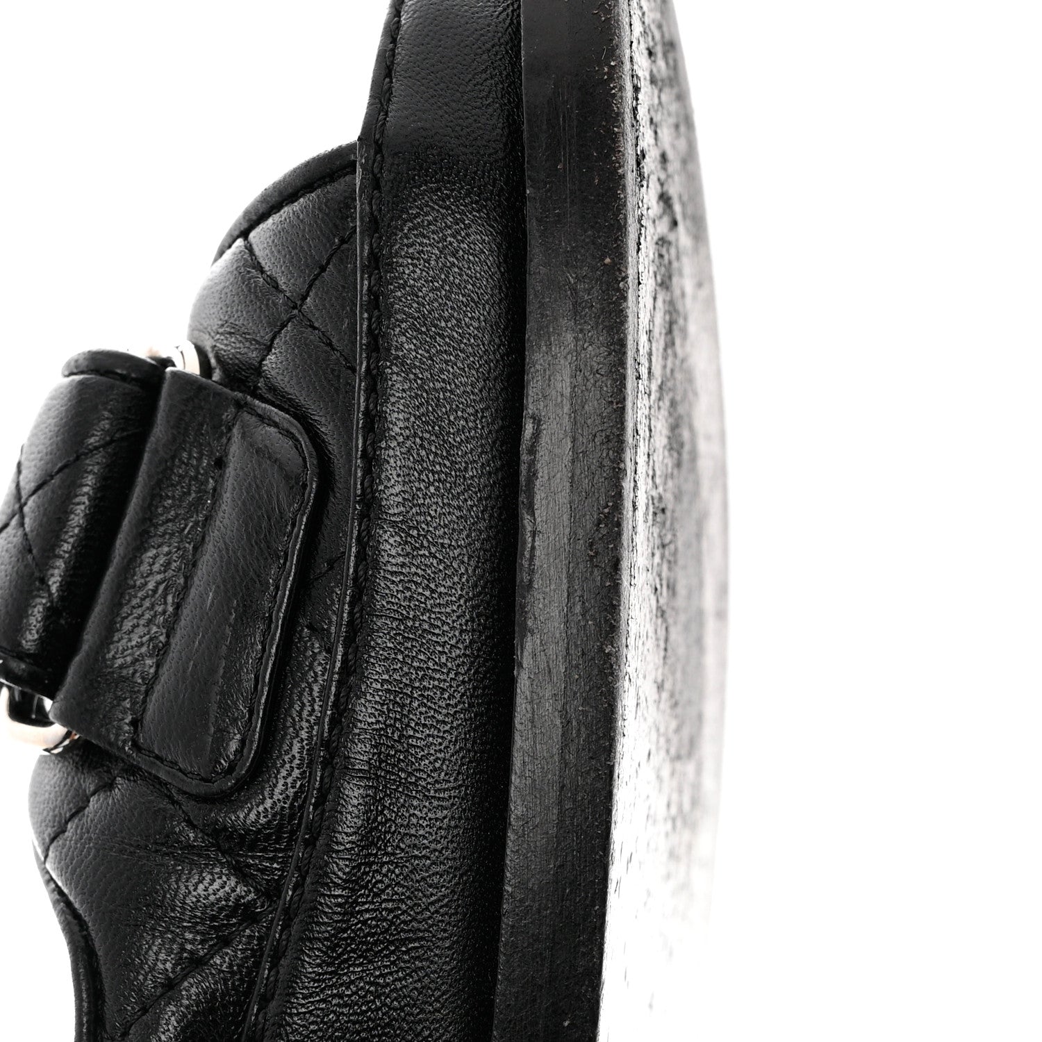 Chanel Grained Calfskin Velcro Dad Sandals 36 Black 9 of 11
