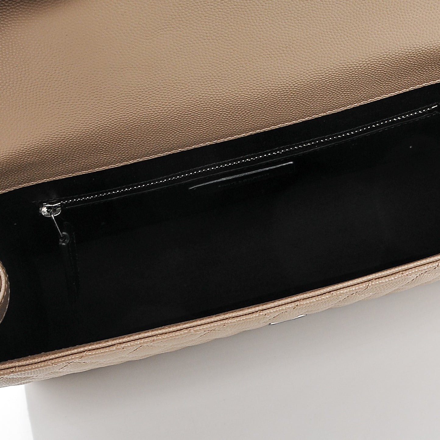 Grain De Poudre Large Tri-Quilt Monogram Satchel Dark Beige