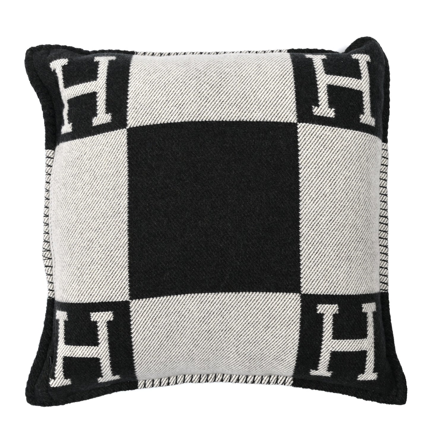 Wool Cashmere Avalon Pillow Ecru Gris Fonce