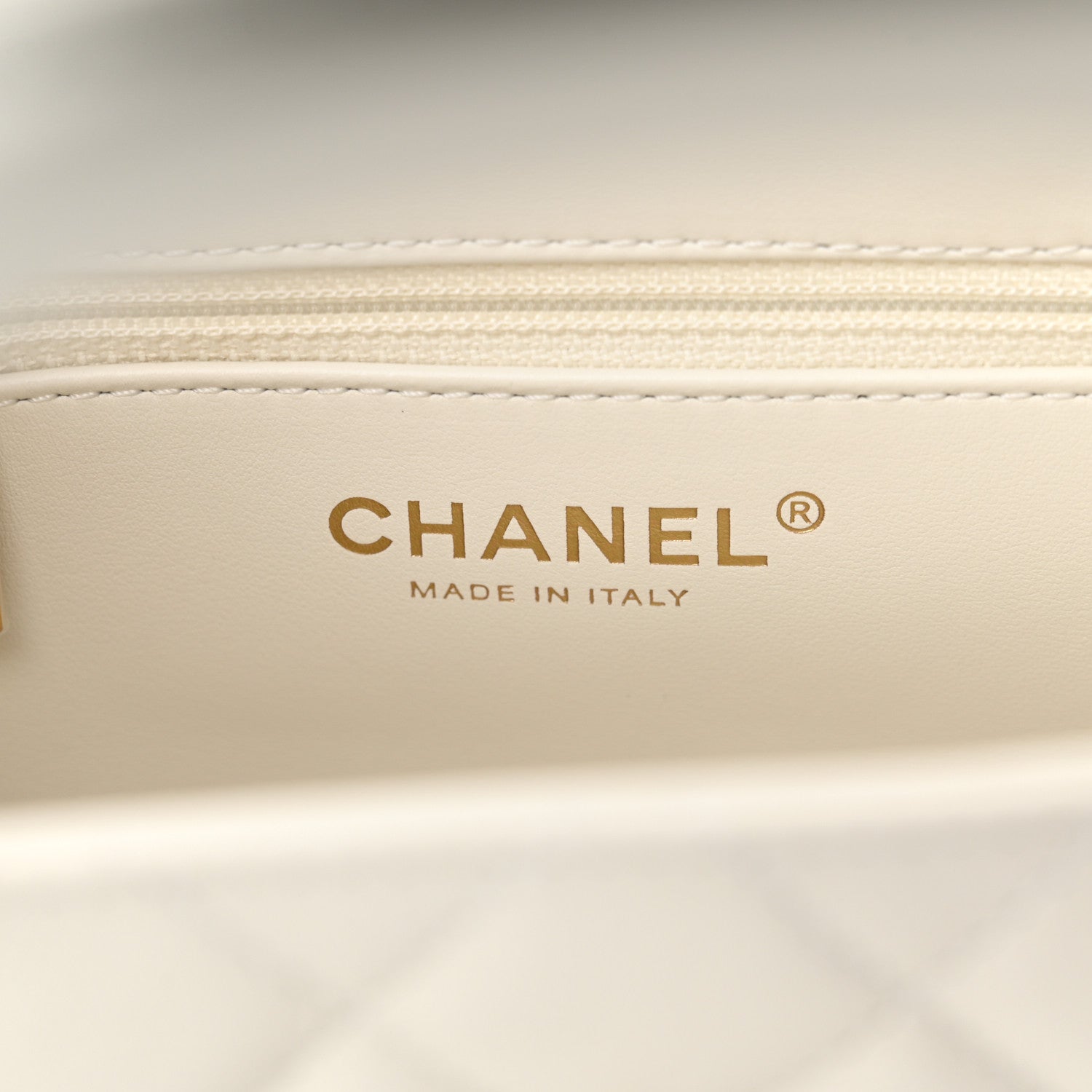 Chanel Shiny Aged Calfskin Quilted Nano Kelly Shopper White 6 of 10