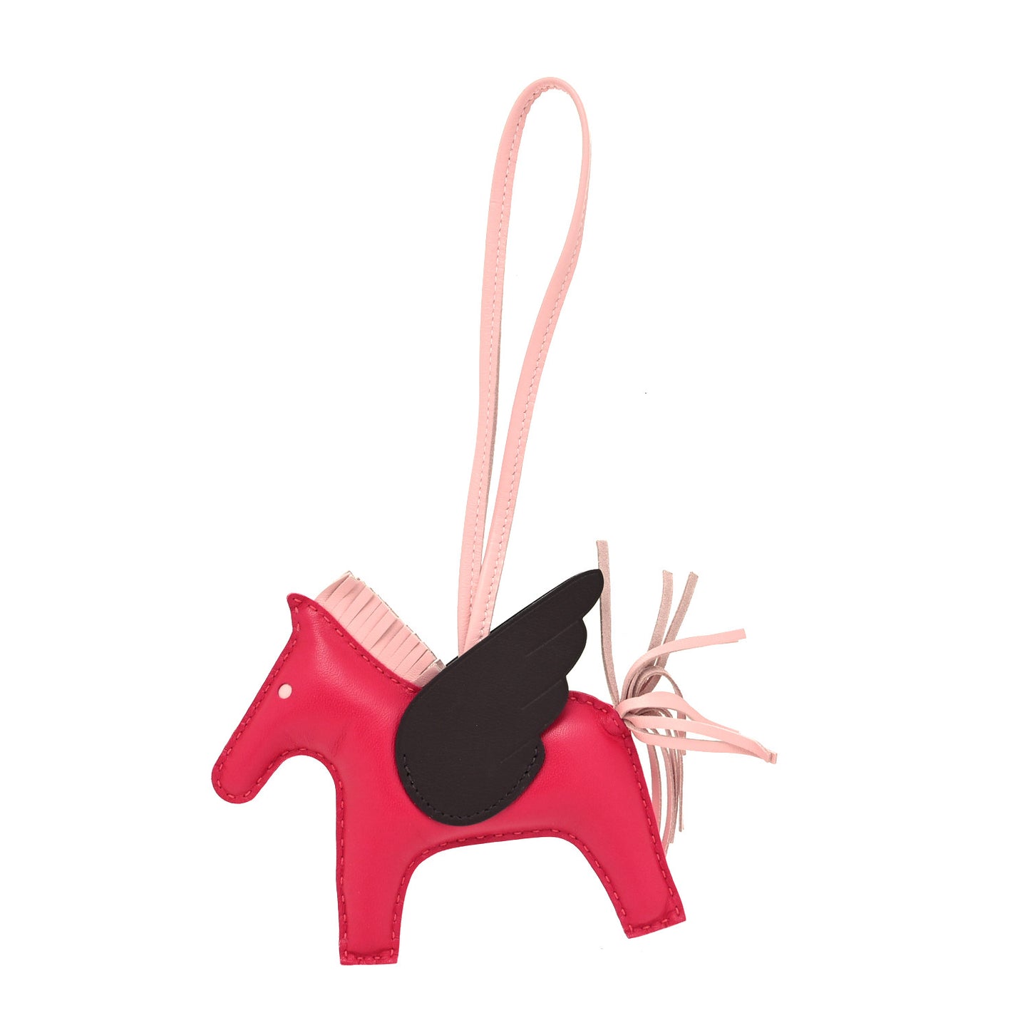 Milo Lambskin Grigri Rodeo Pegase Horse Bag Charm MM Framboise Rose Sakura Rouge Sellier
