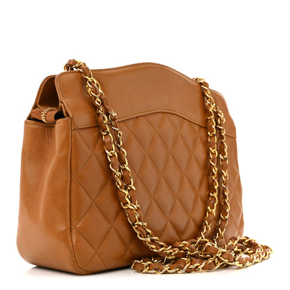Chanel Lambskin Quilted Shoulder Bag Brown 3 of 17