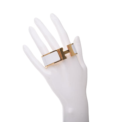 Hermes Enamel Wide Clic Clac H Bracelet PM White 2 of 6