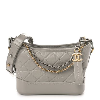 Chanel Aged Calfskin Quilted Small Gabrielle Hobo Grey 1 of 9
