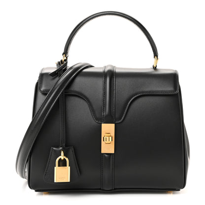 Celine Satinated Calfskin Small 16 Top Handle Bag Black 1 of 11