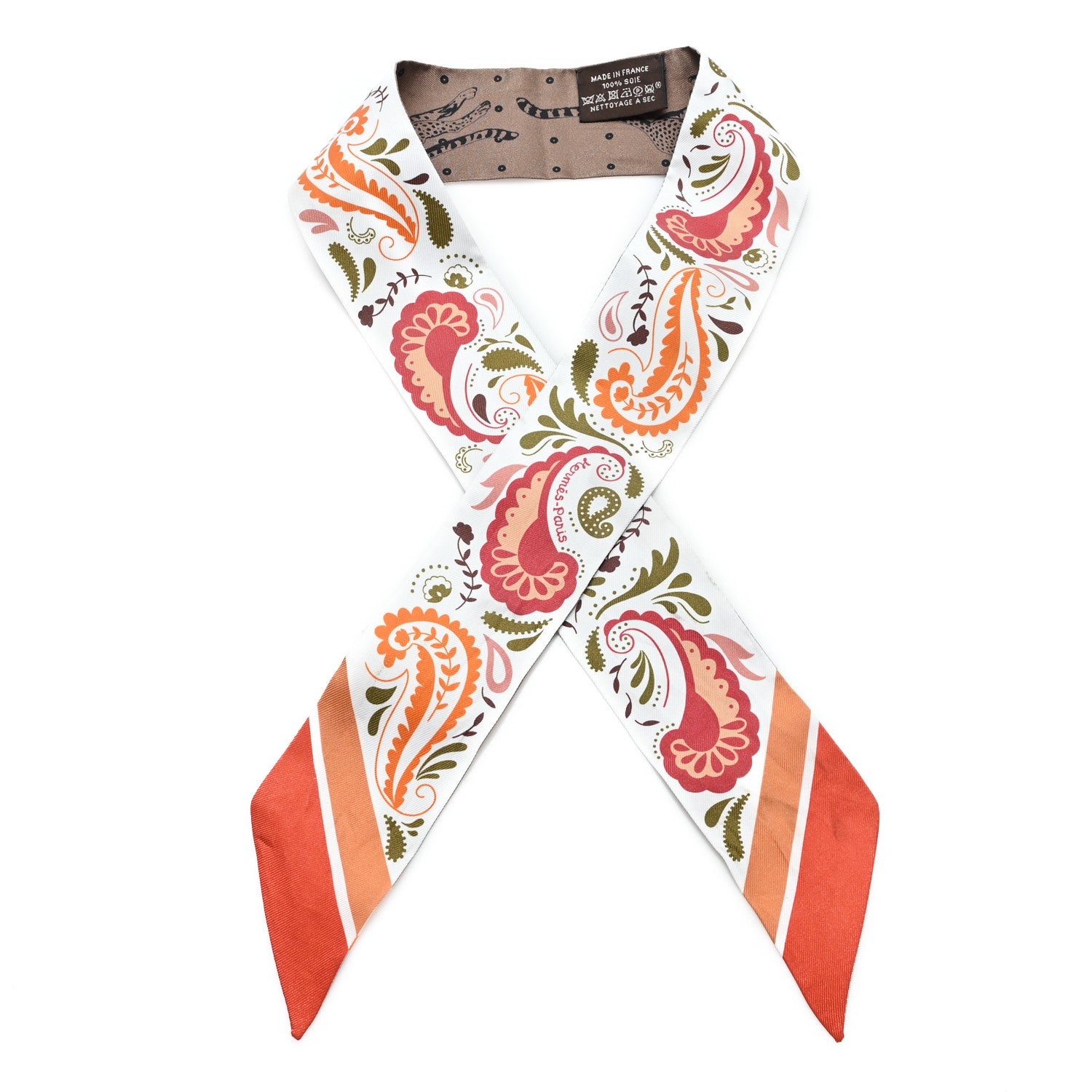 Hermes Silk Guepards Bandana Twilly 1 of 5