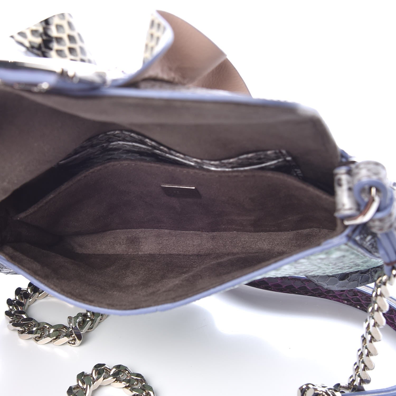 Fendi Elaphe Waves Micro Baguette Green Teal Blue Purple 5 of 7