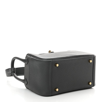 Hermes Taurillon Clemence Mini Lindy 20 Ardoise 4 of 11