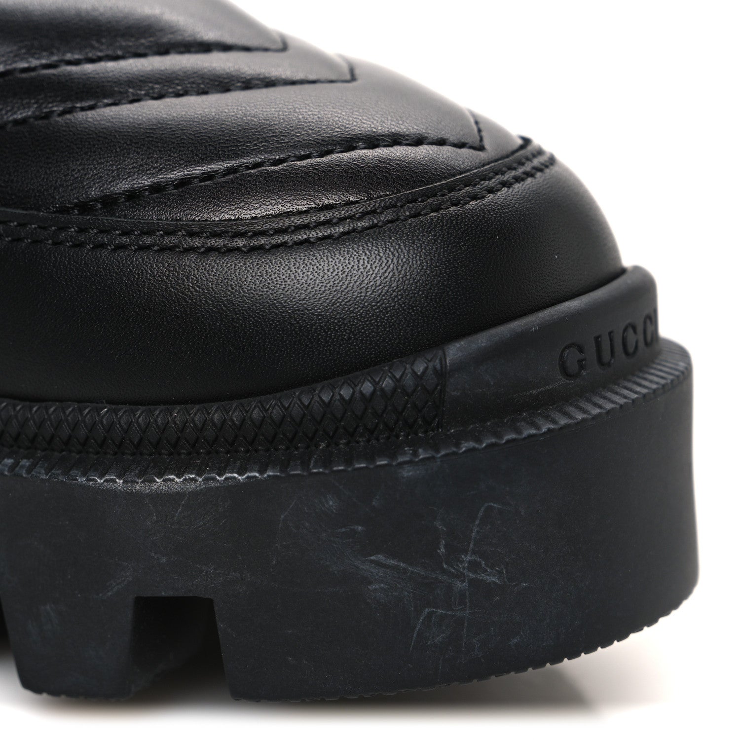 Gucci Calfskin Nappa Matelasse Frances Chelsea Boots 38.5 Black 12 of 13