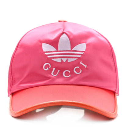 Gucci X ADIDAS Satin Trefoil Logo MC Rolly Baseball Hat Fuxia Red 3 of 10