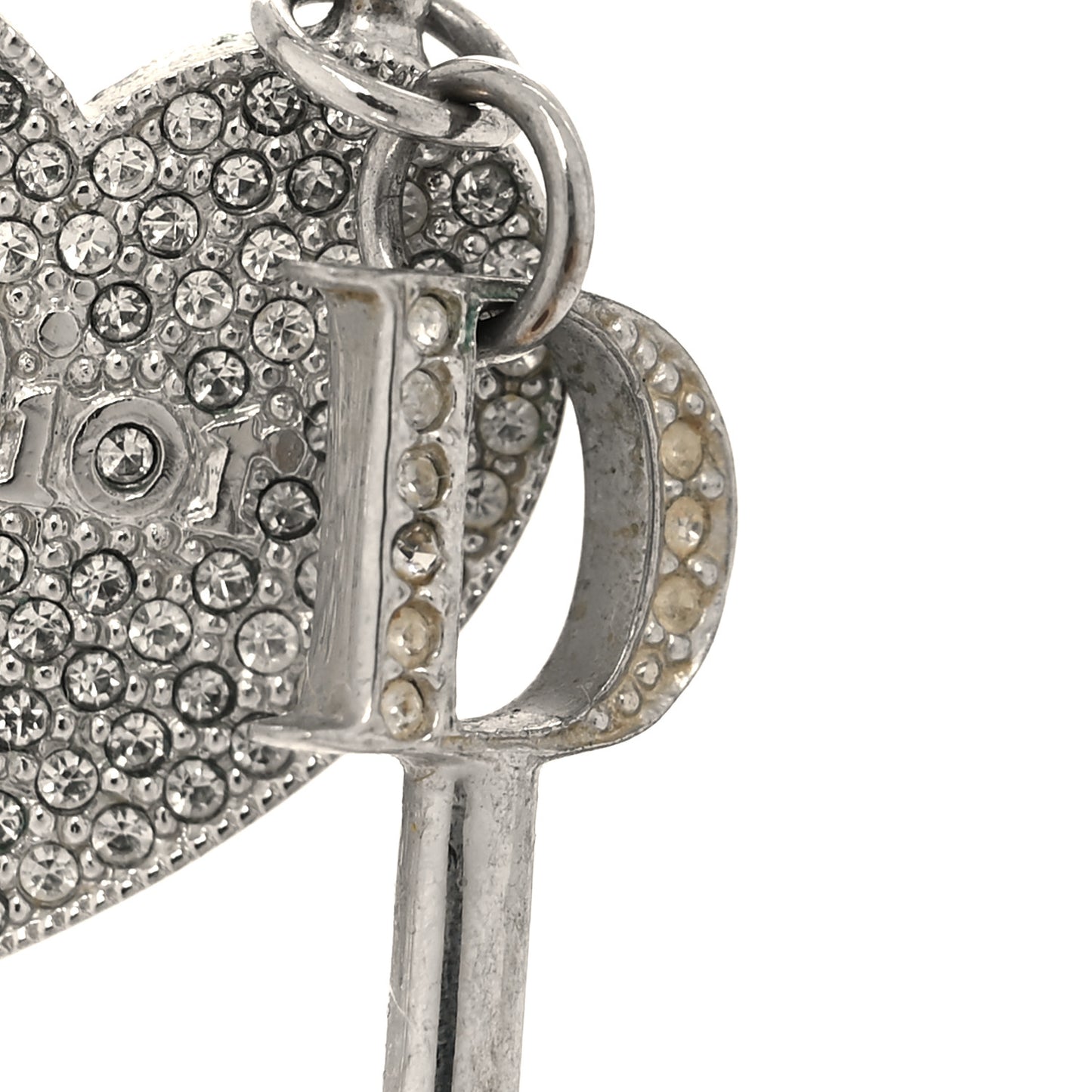 Crystal Trotter Romantique Heart Lock Earrings Silver