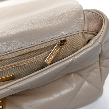 Chanel Goatskin Quilted Medium Chanel 19 Flap Beige 11 of 12