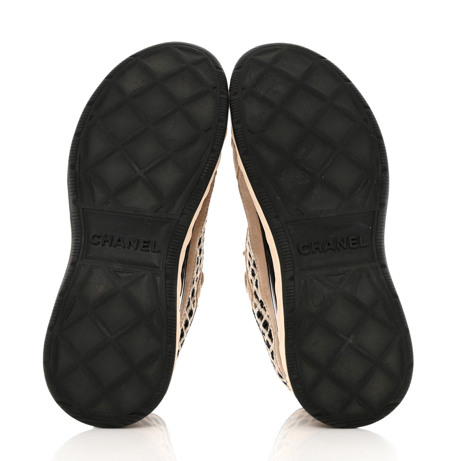 Chanel Suede Calfskin Embroidered CC Sneakers 36 Ecru Light Gray 7 of 12