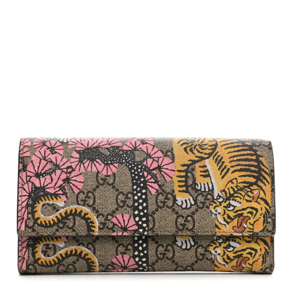 Gucci GG Supreme Monogram Bengal Continental Wallet Beige Pink 1 of 7